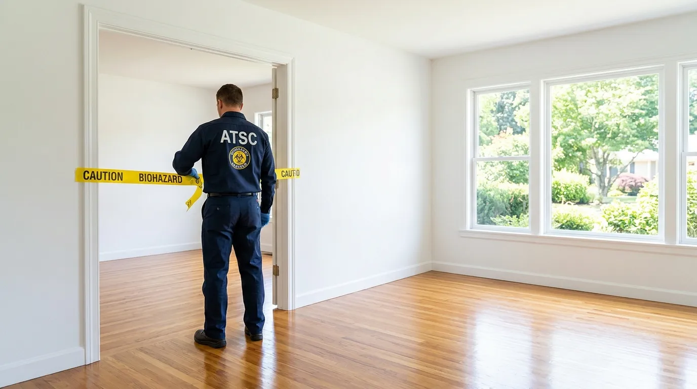 Certified biohazard cleanup crew performing Decomposition Cleanup in Coweta